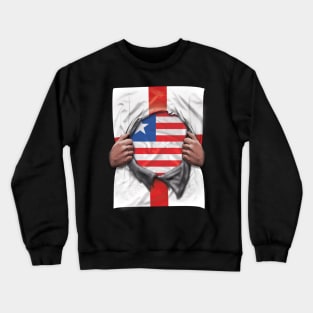 Liberia Flag English Flag Ripped - Gift for Liberian From Liberia Crewneck Sweatshirt